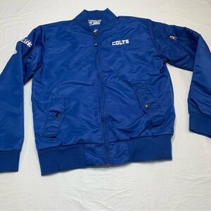 Legends Indianapolis Colts Forever Blue Satin Bomber Jacket Men’s Small
